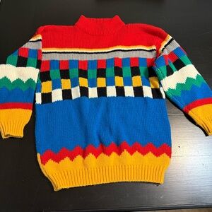 Vintage tomboy Colorful Geometric Pattern Sweater